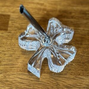Vintage 4" Waterford Crystal Shamrock 3-Leaf Clover Pen Holder/Paperweight